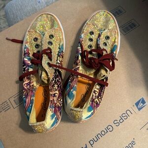 Ed Hardy Gold Glitter Kids Sneakers